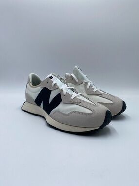 New Balance Runner Sneakers in White, Beige & Black